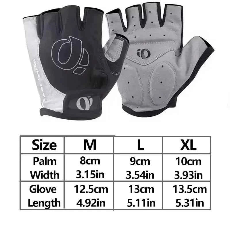 1Pair Gel Half Finger MTB Road Bike Gloves Anti-Slip Anti-Sweat Shockproof Cycling Bicycle Gloves for Left-Right Hand