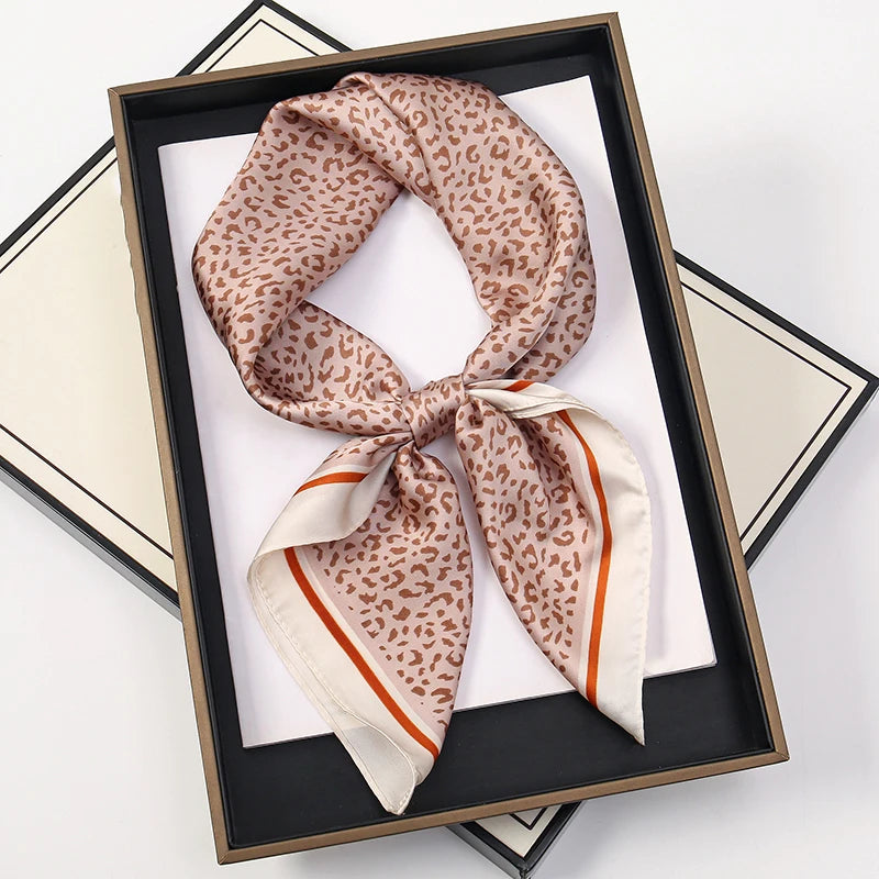 60Colors Luxury Scarf Women 70*70Cm Silk Feel Square Hair Wrapping Foulard Satin Shawl Big Size Head Bandana Hijab Handkerchief