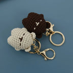 Cute Bear Couple Crochet Keychain Matching Animal Charm