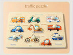 Montessori early education geometry beginner puzzle board, hand-held fixed board puzzle development, puzzle block shape matching