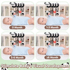 Newborns Spiral Hanging Activity Stroller Toy Baby Carseat Toy Black & White Lion Koala Rattle  for Crib Mobile Sensory Toy Gift