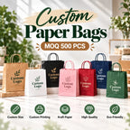 Custom Paper Bags Wholesale Personalized Logo Kraft Paper Shopping Bags Custom Printed Packaging Gift Bags Manufacturer Supplier