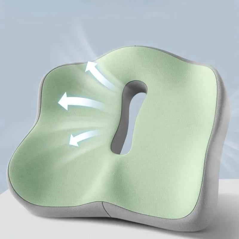 【Ergonomic Office Seat Cushion】3-Zone Memory Foam Lumbar Support Pillow Breathable Posture Corrector for Car Office Wheelchair
