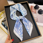 2025 New Fashion 70X70cm Women's Scarf Silk Paisley Print Scarf Square Shawl Decorative Headband Neck Luxury Design Bandana