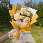 Finished Knitted Flowers Sunflowers Crochet Bouquet Creative Knitted Flowers Valentine Mothers' Day Birthday Graduation Gifts