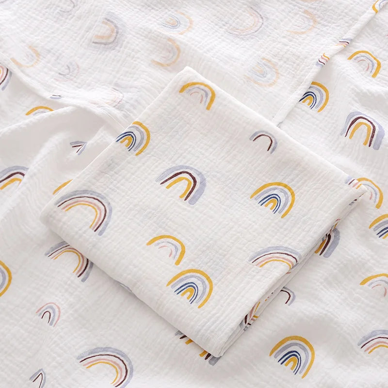 100X100cm Baby Receive Blanket for Newborn Cotton Muslin Swaddle Blanket Bedding Infant Bath Towel Baby Items Mother Kids