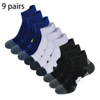 3/9 Pairs Non-Slip Sports Socks for Men & Women Thickened Towel Bottom Professional Running Fitness Training Basketball Socks