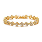 RAKOL Colorful Clover Zircon Bracelet Fashion Charm Gorgeous Charm Exquisite Cute Sweet Shining Crystal Jewelry Gift