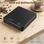 1PC LED Screen Digital Kitchen Scale with Timer USB Powered Espresso Coffee Maker 3KG Max 0.1g Precision Measurement in Oz/g/ml
