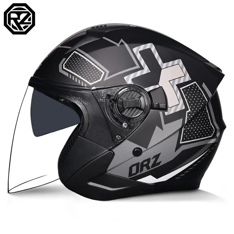 2025 Latest High Quality Motorcycle Helmet Half Covering Dual Lens Cascos para Motos Male Female Couple Capacetes de Moto