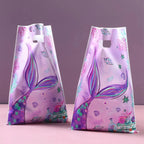 10PCS Little Mermaid Party Candy Bags – Kids Birthday Goodie Bags, Baby Shower & 1st Birthday Gift Bags, Handbag Style Party Supplies