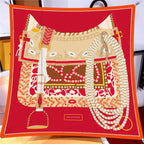 Brand Silk Scarves Colour Horse 100% Silk Scarf Women Shawls Luxury Design Hijab Scarf Fashion Square Scarves Neckerchief