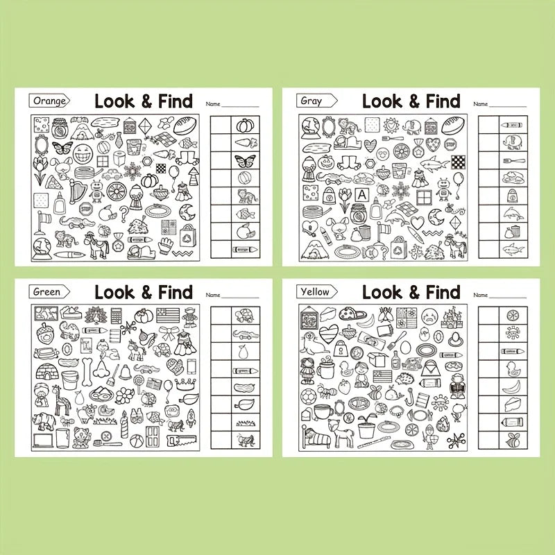Children's Hidden Object Coloring Book, Contains 100+ Search and Coloring Activities - Interactive Search and Coloring Activity Workbook, Suitable for School, Home, Travel - Educational Puzzle Book, Coloring Exercise Book, Ea