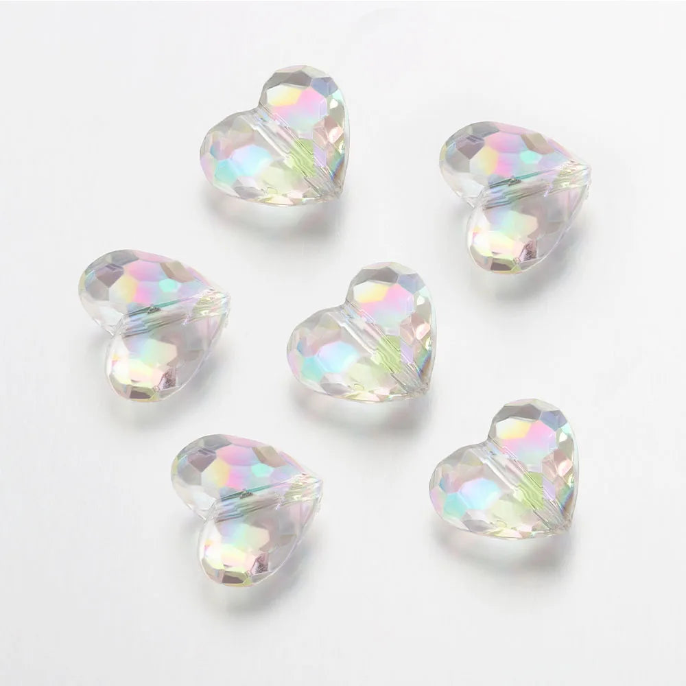 20pcs Acrylic Heart Beads Transparent Loose Spacer Beads for DIY Jewelry Making Pendants Neaklace Bracelet Needlework Material