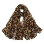 Boho 1pc Fashionable Leopard Print Batik-Style Soft Lightweight Women's Scarf Shawl Suitable For Daily Commuting & Outdoor Wear
