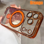Luxury MagSafe Bracket Case for iPhone 16 & 17 – Clear Acrylic with Magnetic Ring Stand