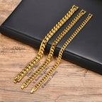 Gold Color Cuban Chain Bracelets for Men,6/8/10/12MM Stainless Steel Chain Link Wristband,Casual Hip Hop Male Jewelry Gift