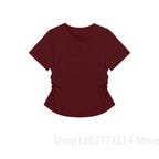 Women Summer Short Sleeved Top for Fashion Versatile Base Shirt Slim Fit Round Neck T-shirt Casual and Sexy Breathable and Cool