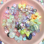 20g Y2K Acrylic Assorted Beads Flower Sweetheart Butterfly Candy Kawaii Aesthetic Beads for Bracelets DIY Jewelry Making Supply