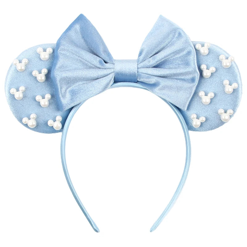 New Trendy Mouse Ears Headband 3.3"Velvet For Girls Soft Bow Hairband Halloween Festival Party Trip DIY Hair Accessories Gifts