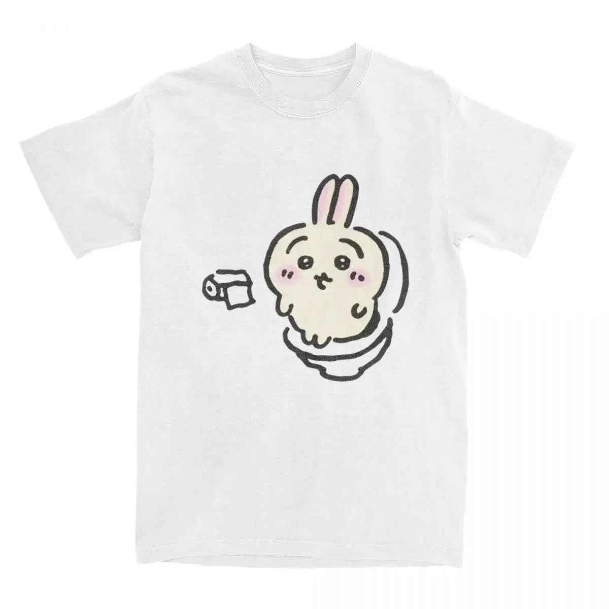 Chiikawa Toilet Time T Shirts Harajuku Stylish Casual Cotton Vintage Men Women Short Sleeve Oversized Streetwear Unisex Tops