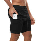 Camouflage Running Shorts, Men's Gym Sports Shorts 2-in-1, Quick Dry Exercise Training, Outdoor Sports Fitness Jogging Shorts