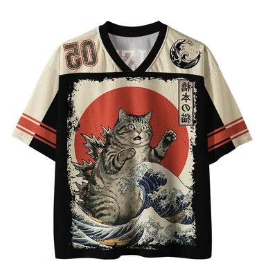 Fashion Sports Jersey Short Sleeved V-neck Jersey Y2k 3D Printed Quick Drying T-shirt Plus Size Sports T-shirt Unisex Tops Tee