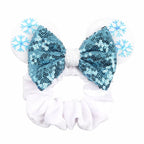 Cute Mouse Ears Velvet Scrunchies Hairband Women Elastic Ponytail Holder Girls Sequin Bow 2023 Kids Party DIY Hair Accessories