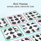 Wooden Montessori Find Shape Toy Animal Fruit Shadow Pairing Shape Puzzle Thinking Game Early Educational Toy Gift for Children