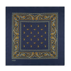 Navy Blue Cashew Hip Hop Cotton Square Bandana Scarf Riding Headband Paisley Gifts For Men Unisex