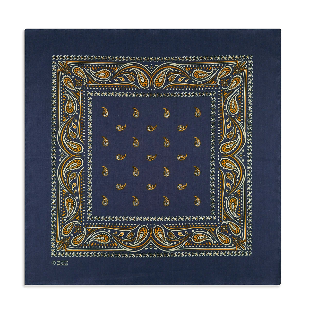 Navy Blue Cashew Hip Hop Cotton Square Bandana Scarf Riding Headband Paisley Gifts For Men Unisex