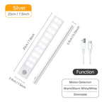 Motion Sensor Light Wireless LED Night Light USB Rechargeable Night Lamp Cabinet Wardrobe Lamp Under Backlight For Kitchen Led