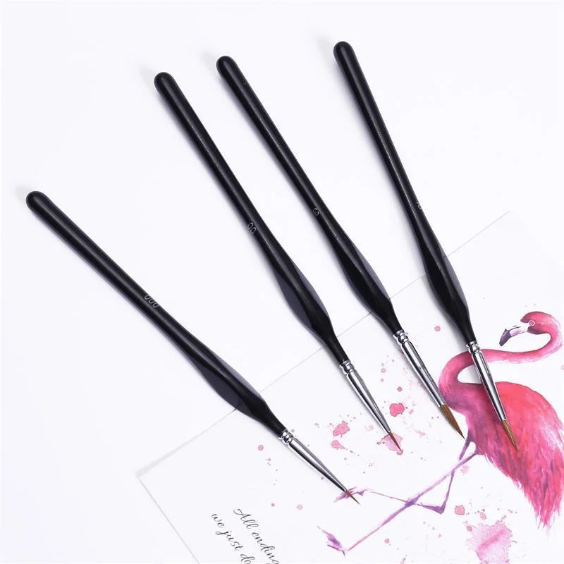 00000#-7# Fine Tip Paint Brush Set for Acrylic, Models, Mini  Miniature Detail , Nylon Hair Thin Extra Fine Paintbrushes