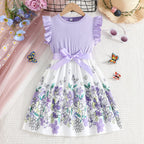 Children Baby Girls Lace Up Sling Summer Dress Princess Sleeveless Suspenders Dresses For 1-10 Years Cool Ventilated Kid Clothes