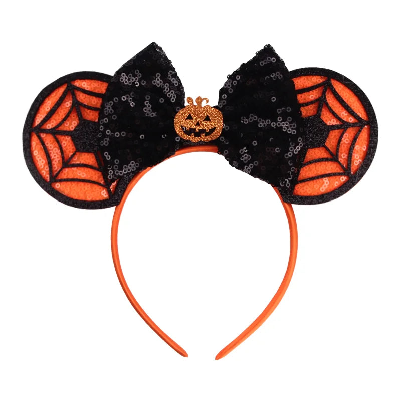 2026 Latest Halloween Cobweb Ears Headband Women Festival DIY Mouse Hairband Kids Party Villains Cosplay DIY Hair Accessories