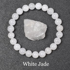 Natural Black Agates Beads Bracelet Women Men Genuine Black Onyx Natural Stone 6mm 8mm Smooth Round Beads Lucky Energy Jewelry
