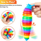 1PCS Colorful Slugs Caterpillar Stress Relieving Bizarre Slugs Blowing Out Stress Relieving Puzzle Relieving Simulation Toys