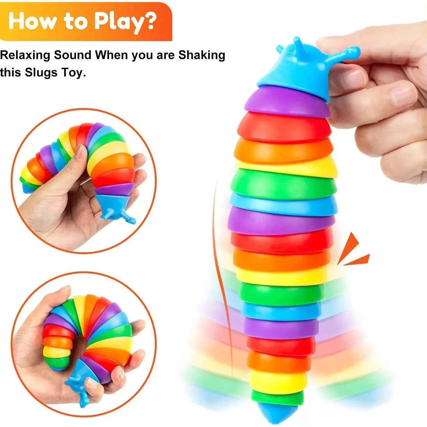 1PCS Colorful Slugs Caterpillar Stress Relieving Bizarre Slugs Blowing Out Stress Relieving Puzzle Relieving Simulation Toys