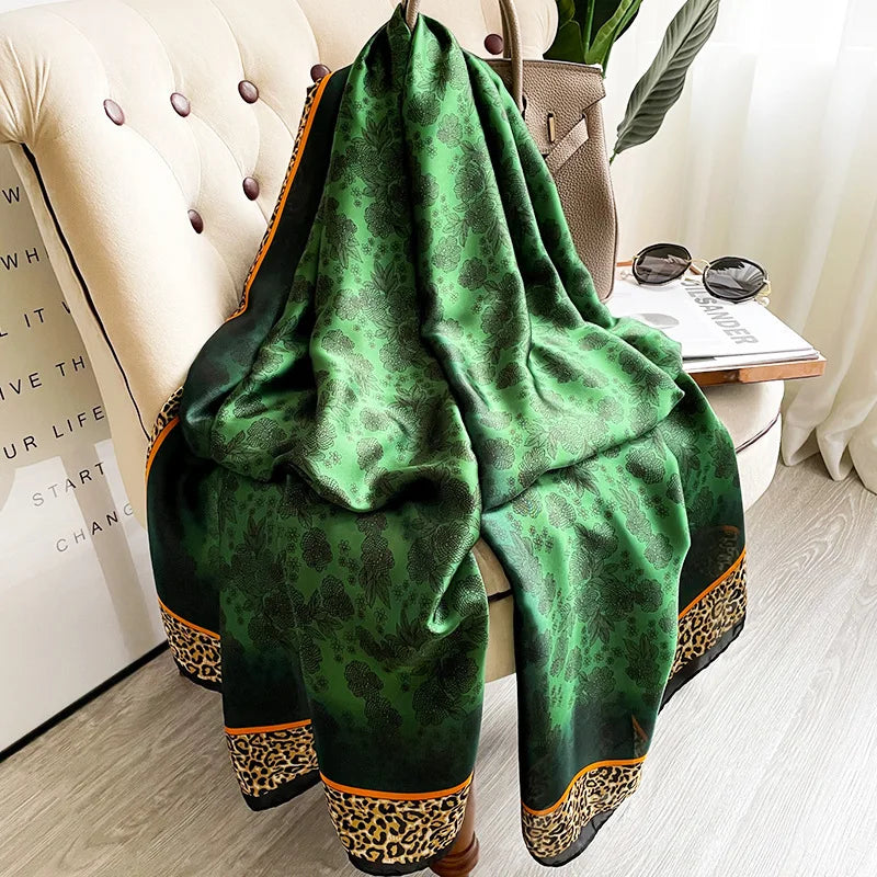 Spring Scarf Women's Luxury Design Polyester Material Smooth Scarf Soft Shawl Beach Scarf