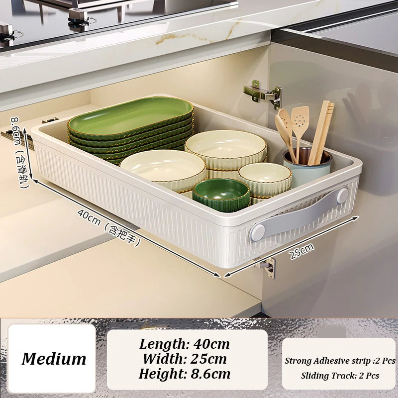 Pull-Out Kitchen Cabinet Organizer – Sliding Drawer Storage Rack