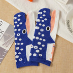 Women's Funny Cute Split Toe Socks Cartoon Shark Whale Printed Ankle Socks Soft Comfortable Breathable Short Socks for Students