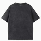 Creepy Cute Animal Graphic T-Shirts Vintage Washed Black Tees Funny Horror & Relatable Quotes Perfect for Anime Fans Streetwear