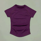 Short Sleeve Seamless Yoga Top Women Quick Dry Breathable Slim Fit Workout Gym Running Fitted Sports T-Shirt Activewear