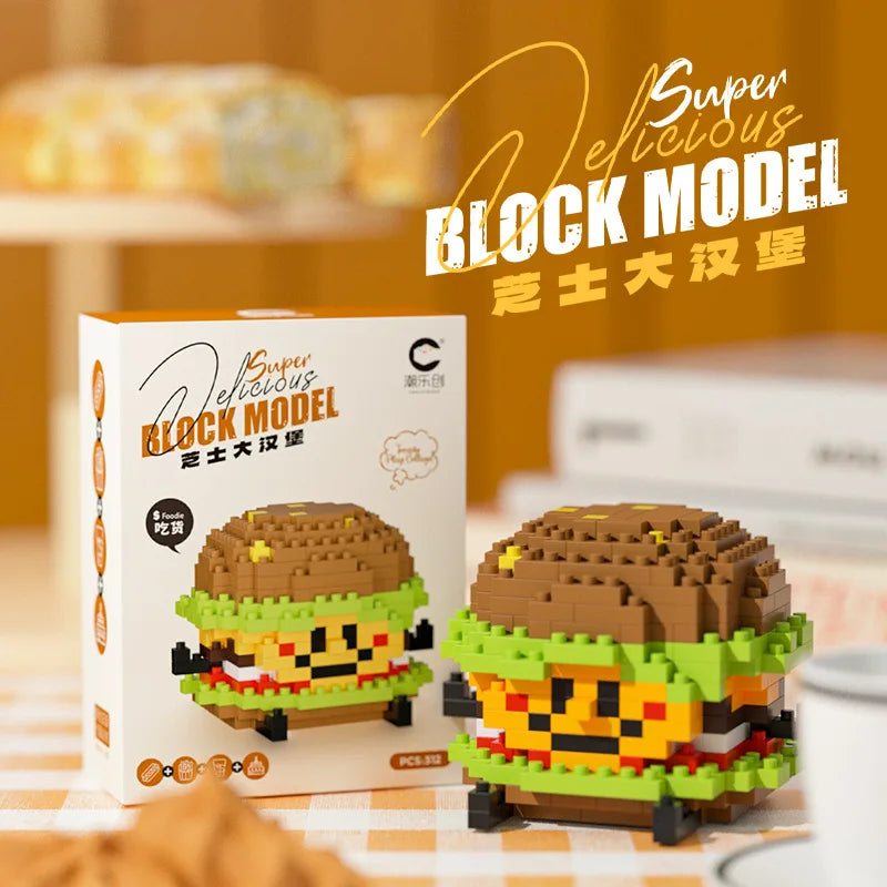 Fun Micro Particle Building Blocks Happy Eat and Play Series Vibrant Avocado Pineapple Children's Educational Assembling Toys