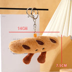 Kawaii Plush Keychain Cartoon Croissant Design for Car Keys Bag Charm Cute Girl Gift Pendant