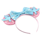 Cinderella Cartoon Mouse Ear Headband Sequin Bows Girl Adult Kid Halloween DIY Party Cosplay Hair Accessories Princess Hairband