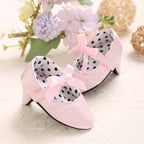 2022 New Infant Newborn Baby Girl High Heels Shoes Princess Bow First Birthday Party Shoes Photo Props Shoes 0-12M