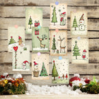 20pcs Christmas Decor Postcards With Stickers,For Christmas Home Office Wall Art Decor,Diy Christmas Crafts,Gift Wrapping Cards