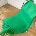 2025 Women Scarf Winter Warm Thick Shawl Wraps Fashion Solid Color Pashmina Scarves Long Tassel Hijab Stoles Bufanda Cashmere