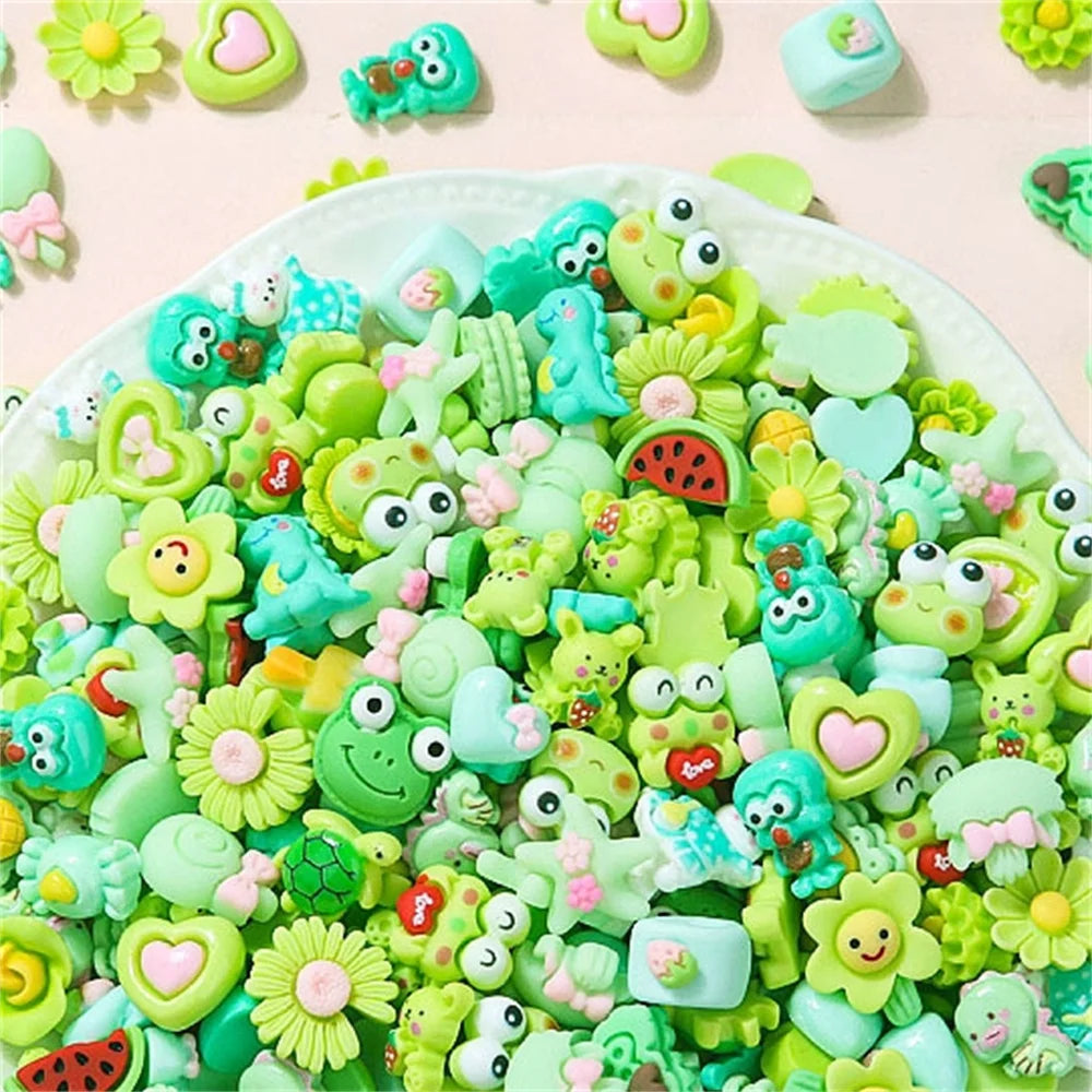 20pcs Candy Sweets Resin Flatback Slime Flat Cabochons Beads Embellishment For DIY Jewelry Findings Accessories Making Supplies